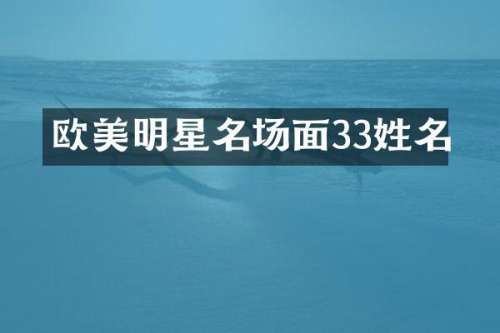 欧美明星名场面33姓名