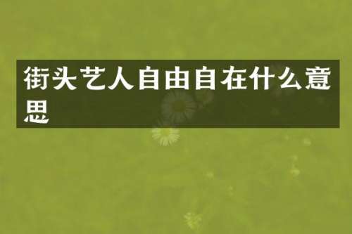 街头艺人自由自在什么意思
