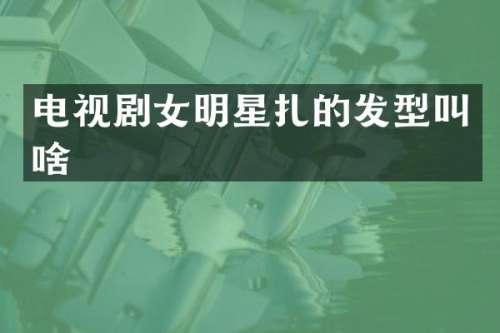 电视剧女明星扎的发型叫啥