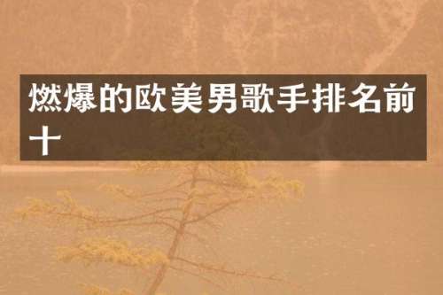 燃爆的欧美男歌手排名前十
