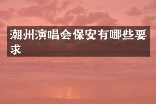 潮州演唱会保安有哪些要求