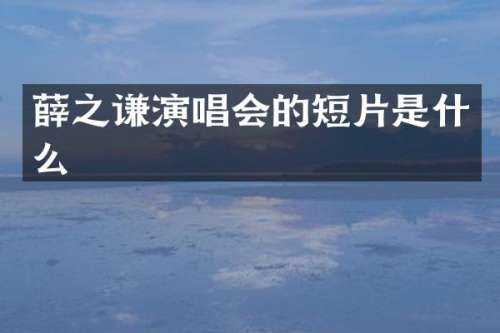 薛之谦演唱会的短片是什么