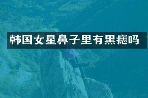 韩国女星鼻子里有黑痣吗