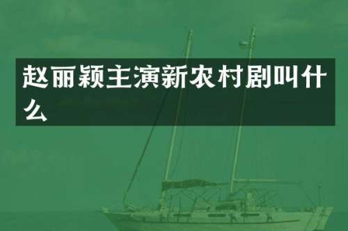 赵丽颖主演新农村剧叫什么