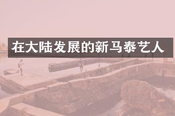在大陆发展的新马泰艺人