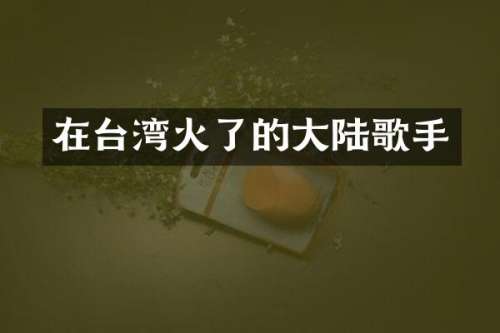 在台湾火了的大陆歌手