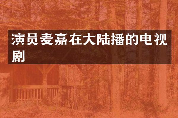 演员麦嘉在大陆播的电视剧