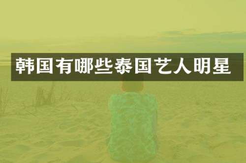 韩国有哪些泰国艺人明星