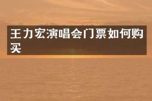 王力宏演唱会门票如何购买