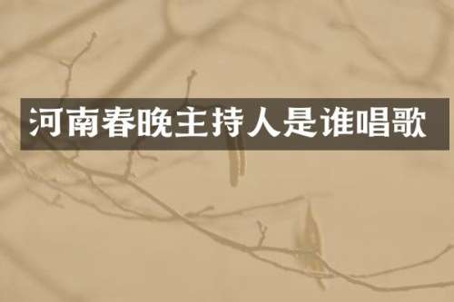 河南主持人是谁唱歌