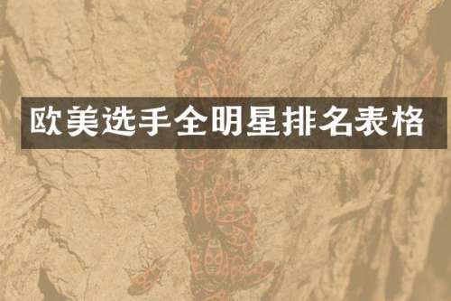 欧美选手全明星排名表格