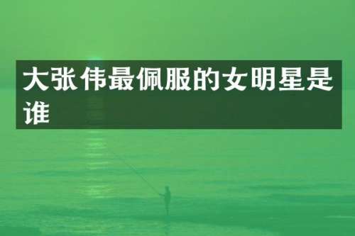大张伟最佩服的女明星是谁