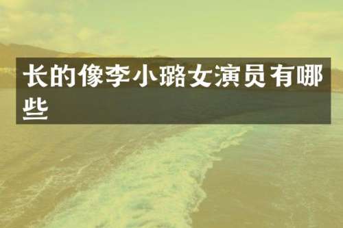 长的像李小璐女演员有哪些
