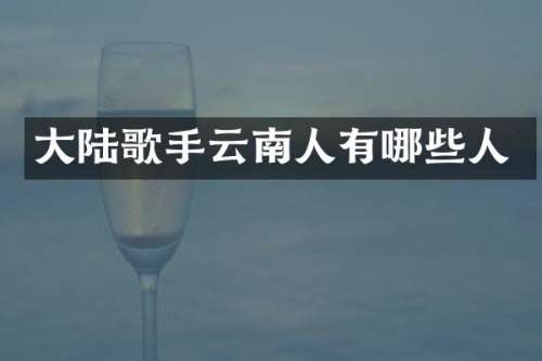 大陆歌手云南人有哪些人