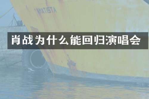 肖战为什么能回归演唱会