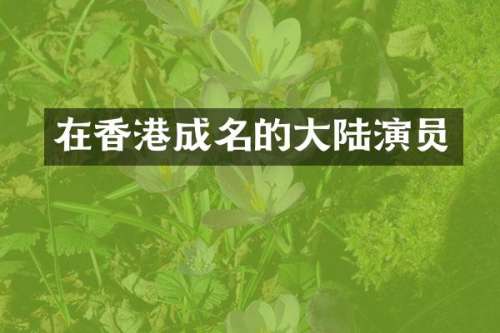 在香港成名的大陆演员