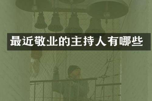 最近敬业的主持人有哪些