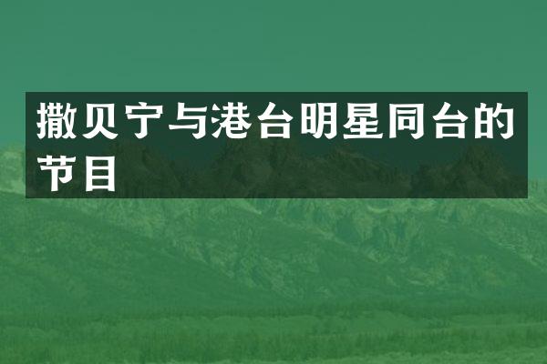 撒贝宁与港台明星同台的节目