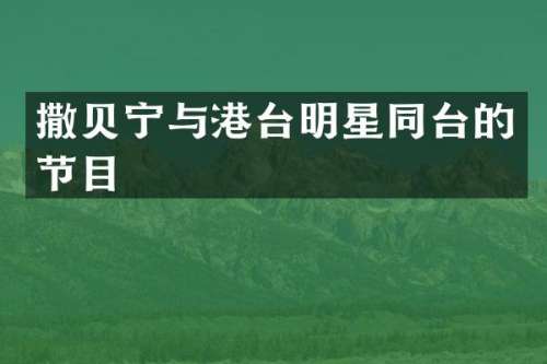 撒贝宁与港台明星同台的节目