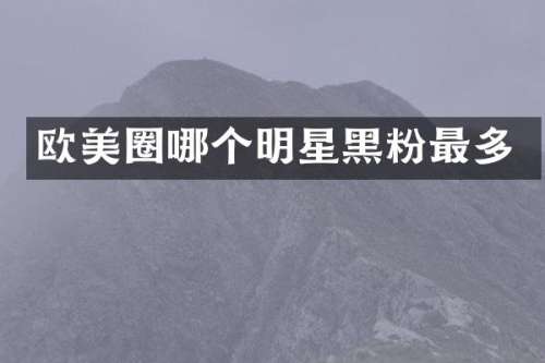 欧美圈哪个明星黑粉最多