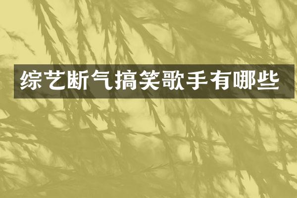 综艺断气搞笑歌手有哪些