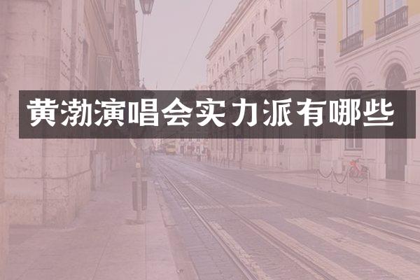 黄渤演唱会实力派有哪些