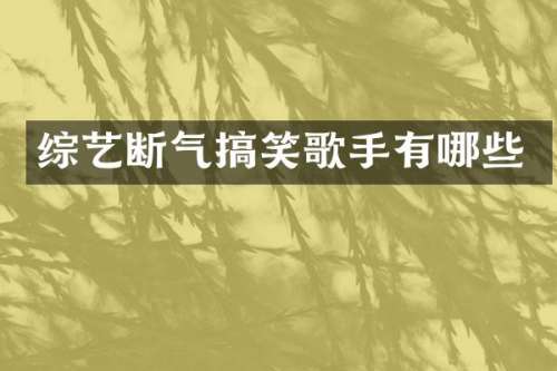 综艺断气搞笑歌手有哪些