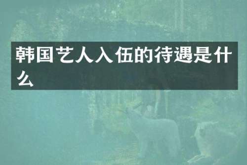 韩国艺人入伍的待遇是什么
