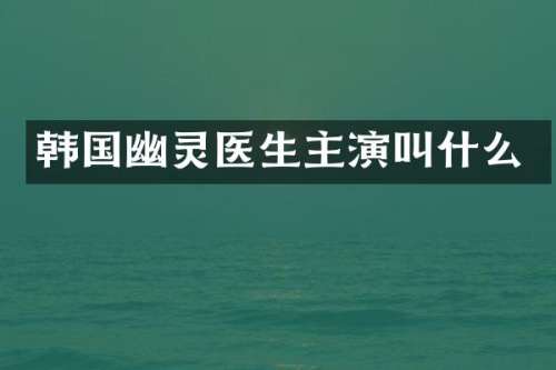 韩国幽灵医生主演叫什么