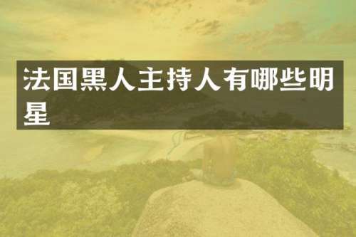 法国黑人主持人有哪些明星