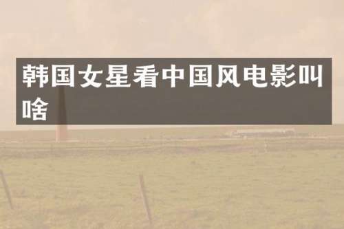 韩国女星看中国风电影叫啥