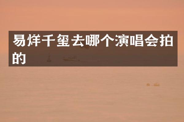 易烊千玺去哪个演唱会拍的