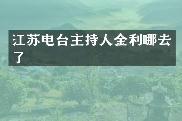 江苏电台主持人金利哪去了