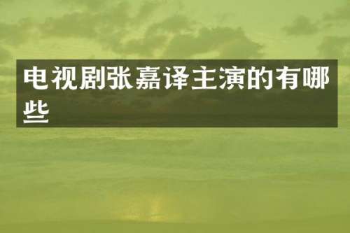电视剧张嘉译主演的有哪些