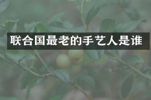 联合国最老的手艺人是谁
