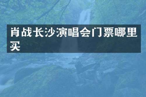 肖战长沙演唱会门票哪里买