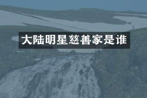 大陆明星慈善家是谁