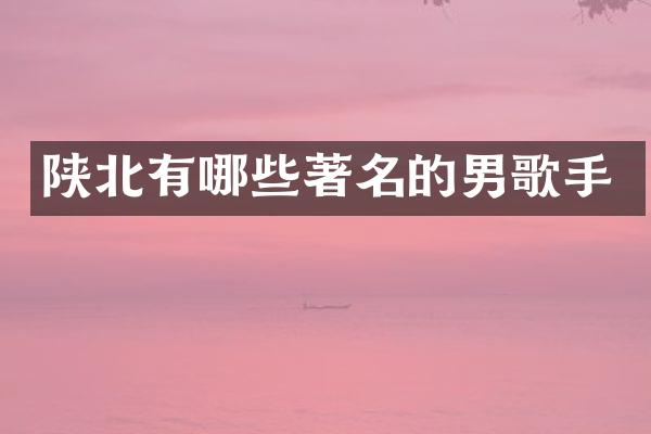 陕北有哪些著名的男歌手