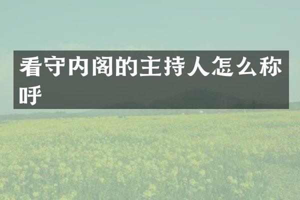 看守内阁的主持人怎么称呼