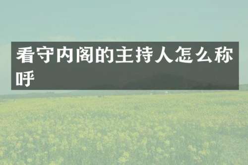 看守内阁的主持人怎么称呼