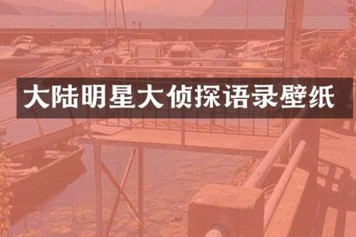 大陆明星大侦探语录壁纸