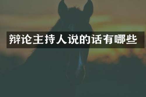 辩论主持人说的话有哪些