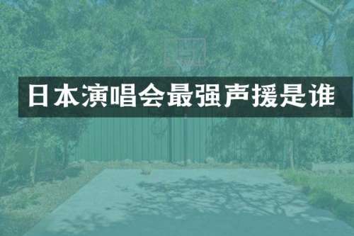 日本演唱会最强声援是谁