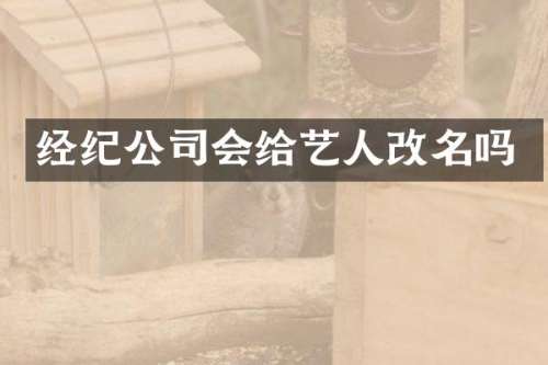 经纪公司会给艺人改名吗