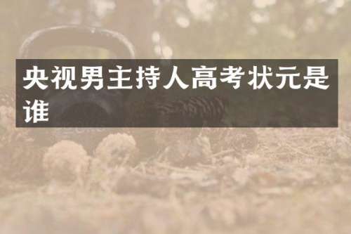 央视男主持人高考状元是谁