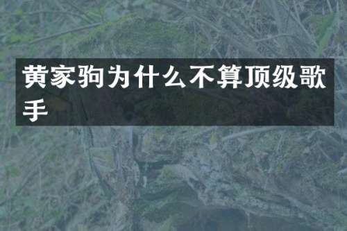 黄家驹为什么不算顶级歌手