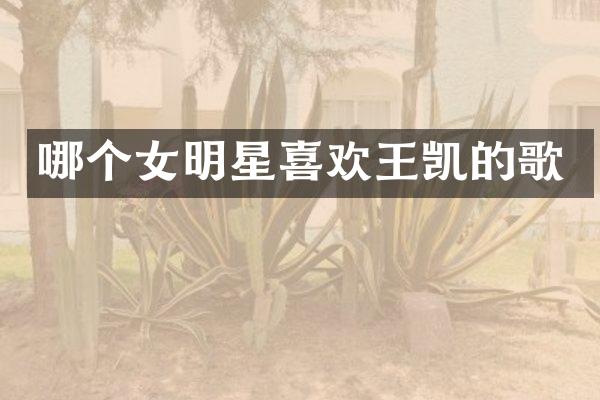 哪个女明星喜欢王凯的歌