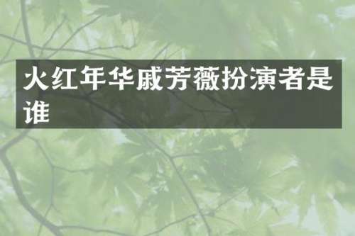 火红年华戚芳薇扮演者是谁