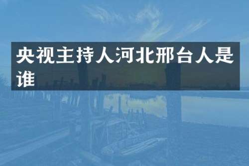 央视主持人河北邢台人是谁