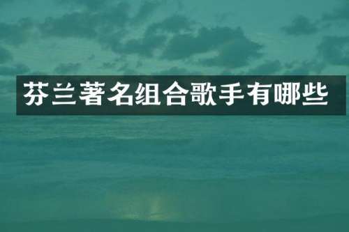 芬兰著名组合歌手有哪些